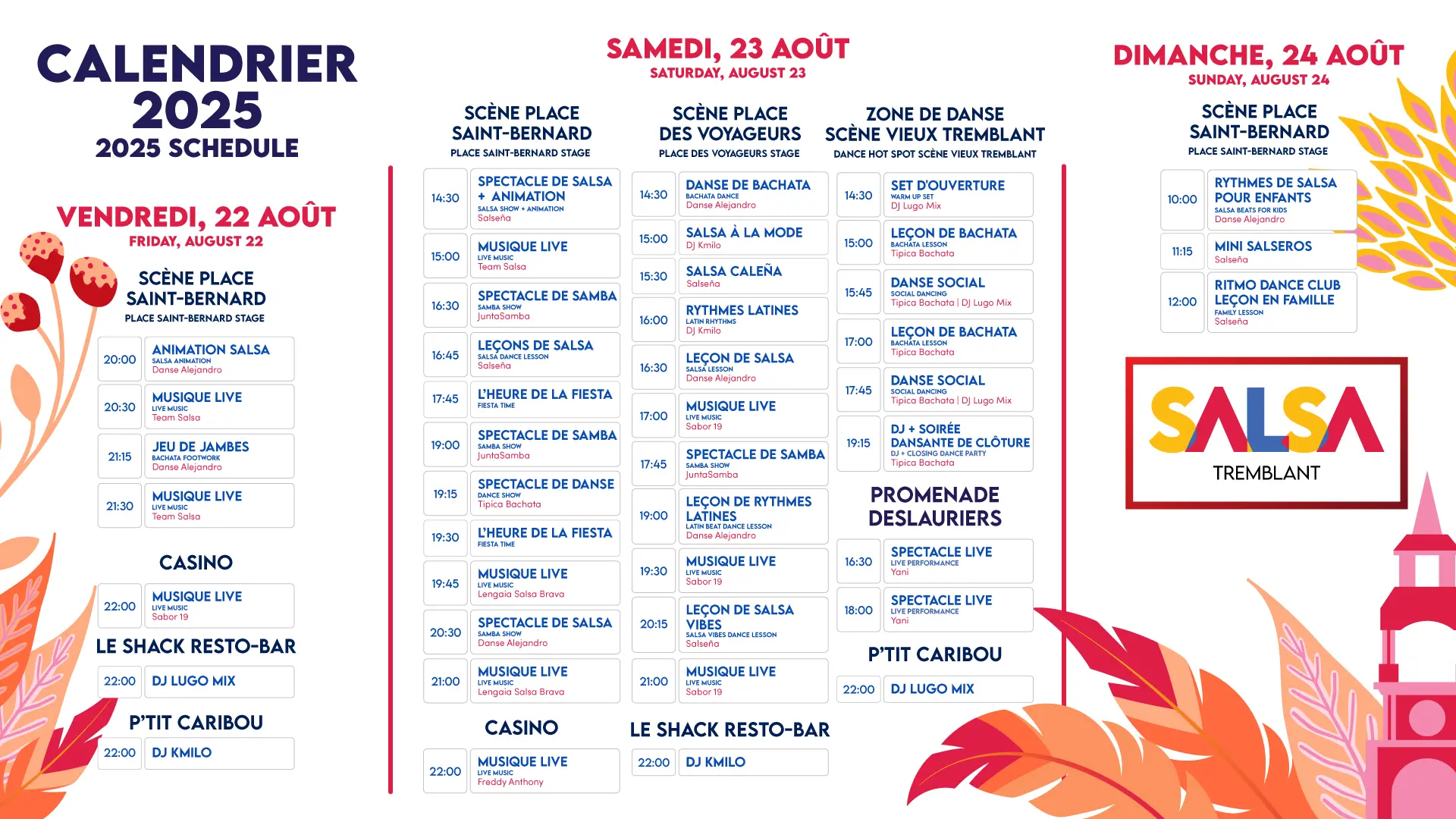 Salsa Tremblant Schedule